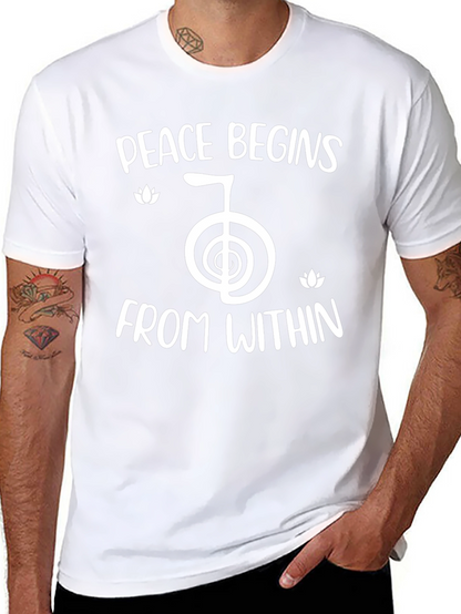 Peace Begins Within Black T-Shirt