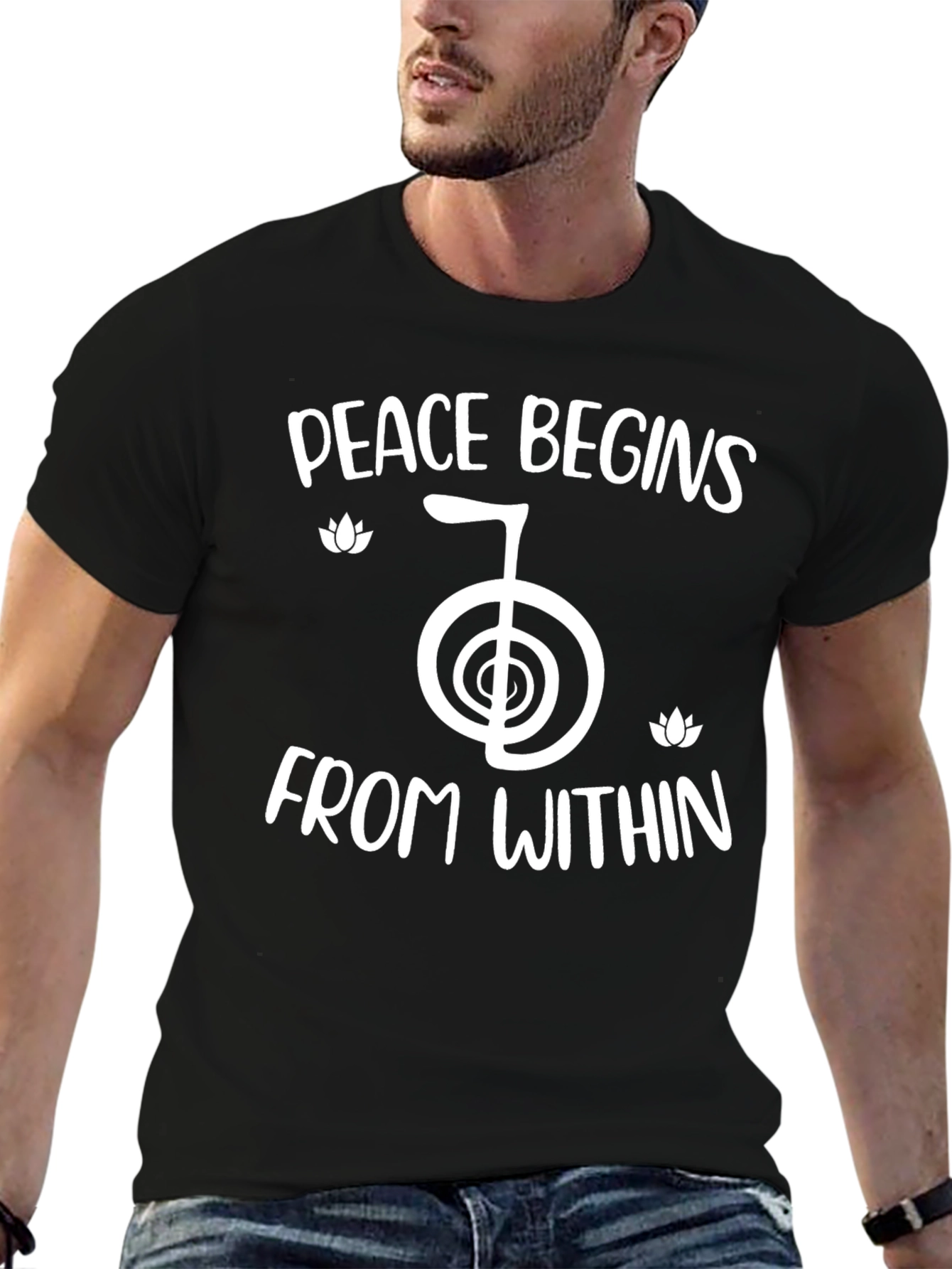 Peace Begins Within Black T-Shirt