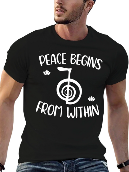 Peace Begins Within Black T-Shirt