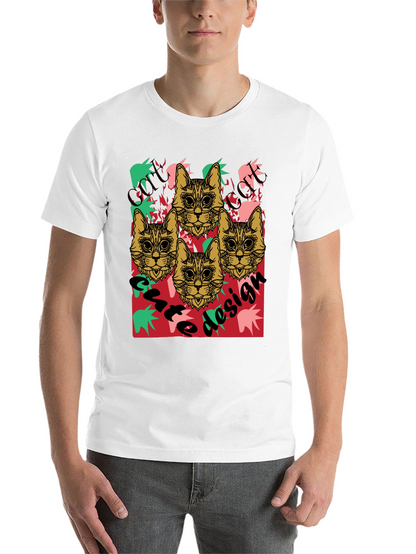 Cool Cat Design Black Graphic Tee