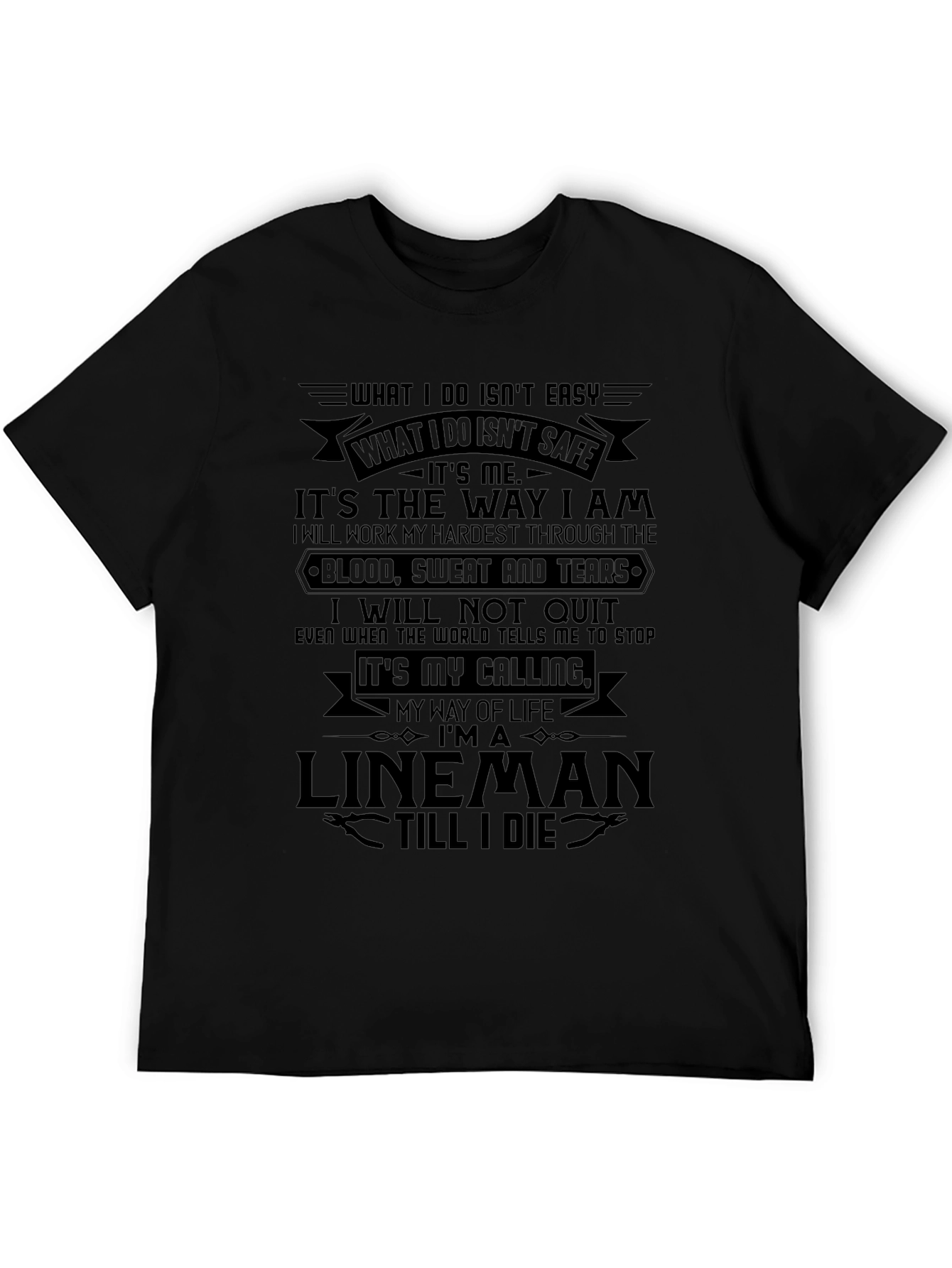 Lineman Pride T-Shirt - Black