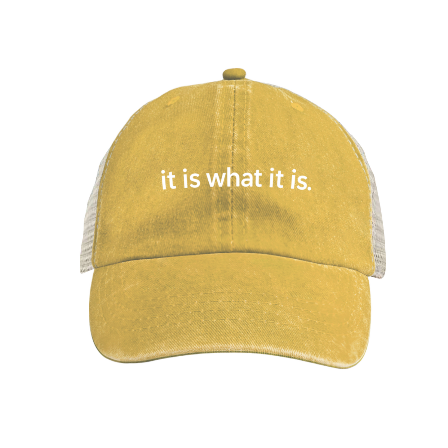 Retro Bear Mountain Forest Graphic Washed Mesh Trucker Hat, Nature Outdoor Cap