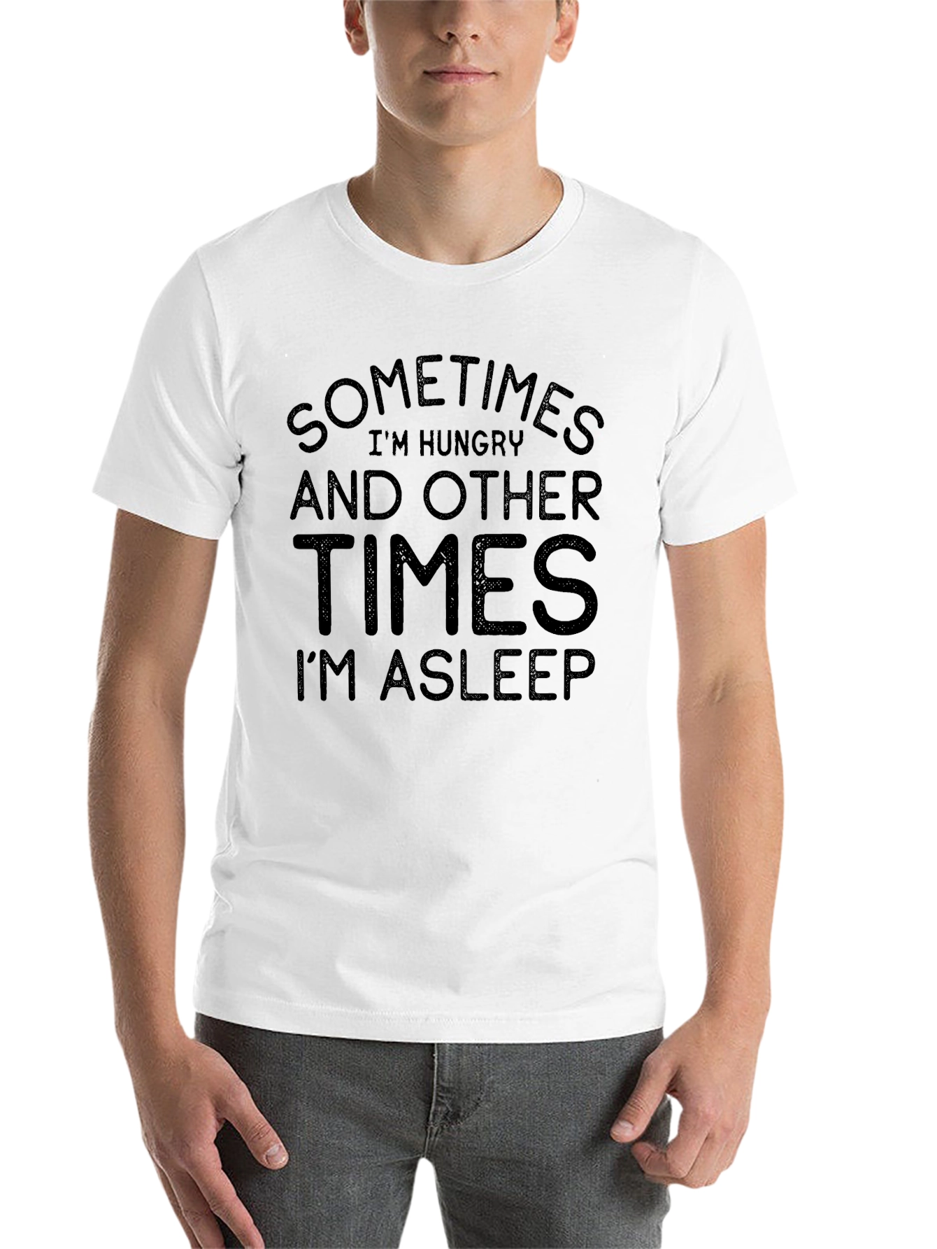 Funny Sometimes Hungry Im Asleep Black T-Shirt
