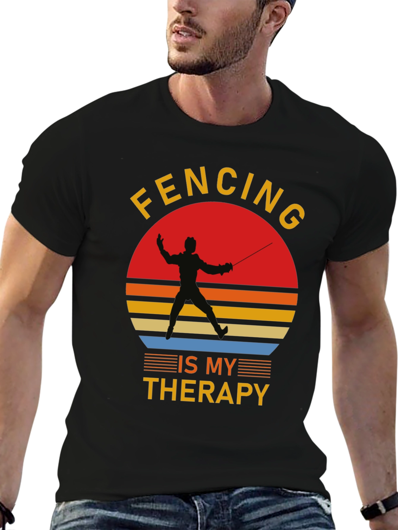 Fencing is My Therapy Graphic T-Shirt