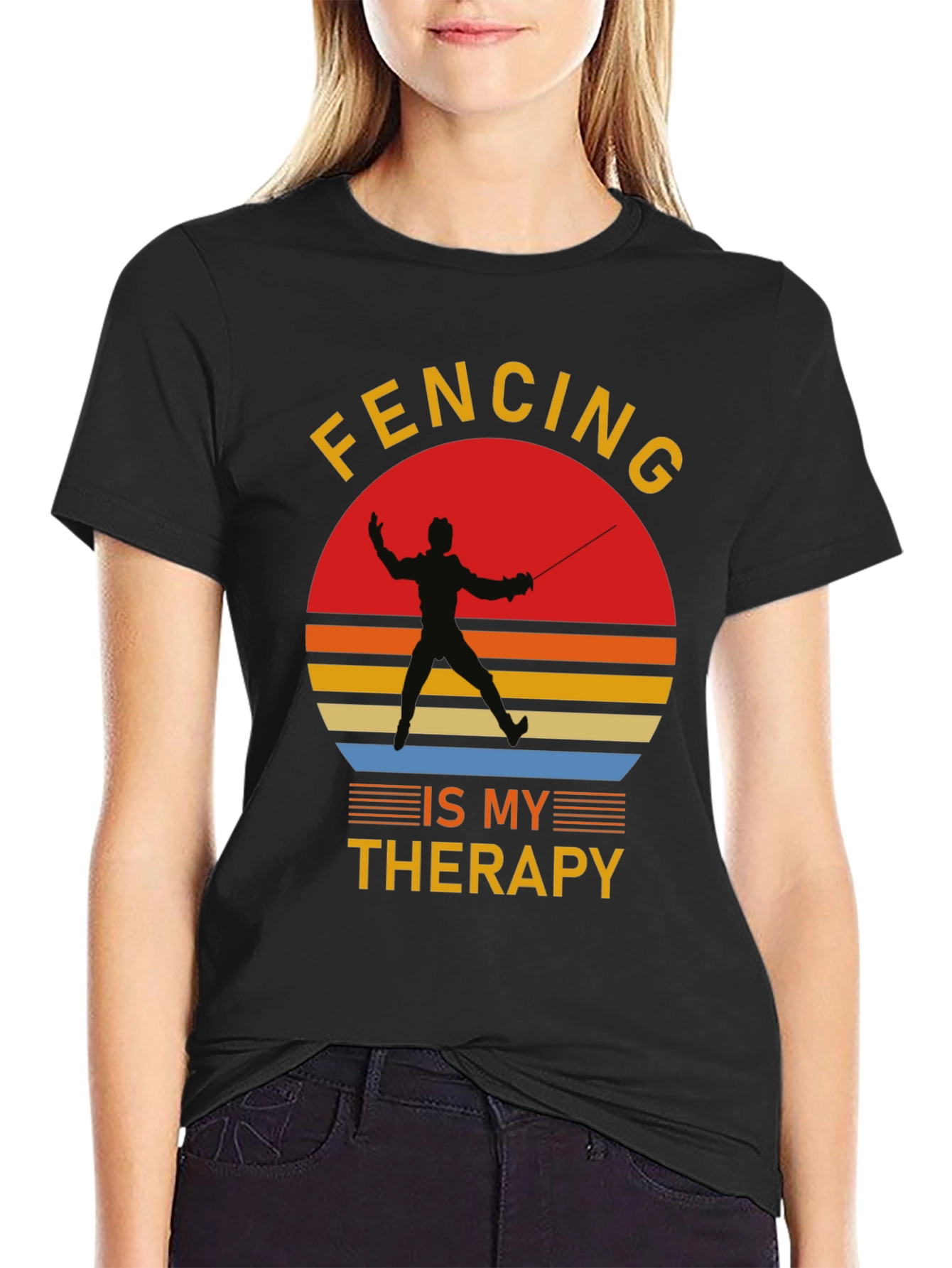 Fencing is My Therapy Graphic T-Shirt