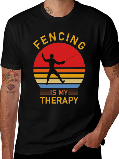 Fencing is My Therapy Graphic T-Shirt