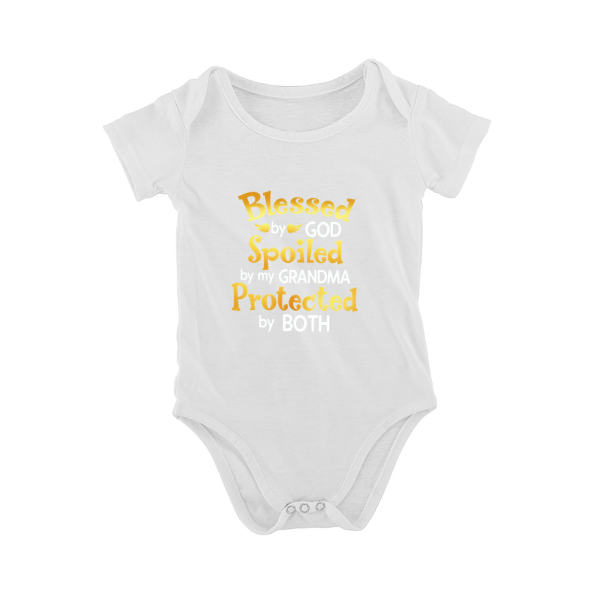 Blessed By God Spoiled By Grandma Cute Newborn Bodysuit