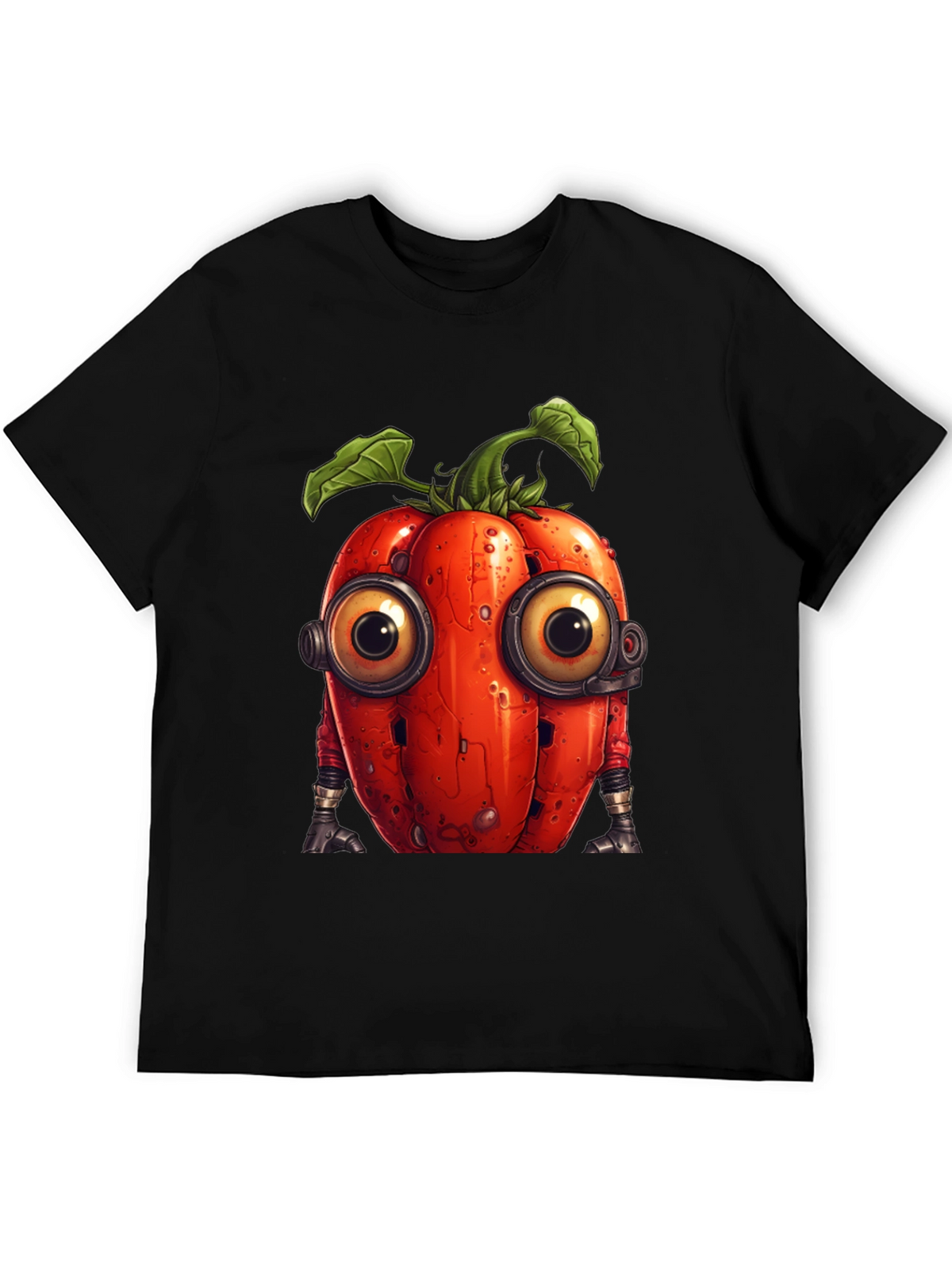 Robotic Tomato Graphic Tee - Unique Sci-Fi Style