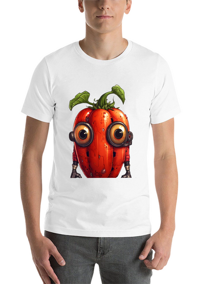 Robotic Tomato Graphic Tee - Unique Sci-Fi Style