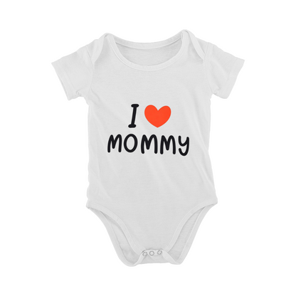I ?? Mommy Simple Heart Minimalist Infant Bodysuit