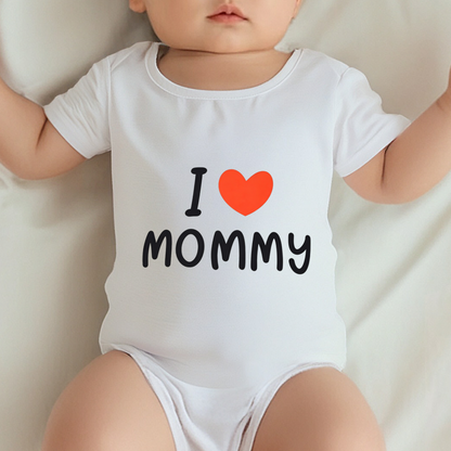 I ?? Mommy Simple Heart Minimalist Infant Bodysuit