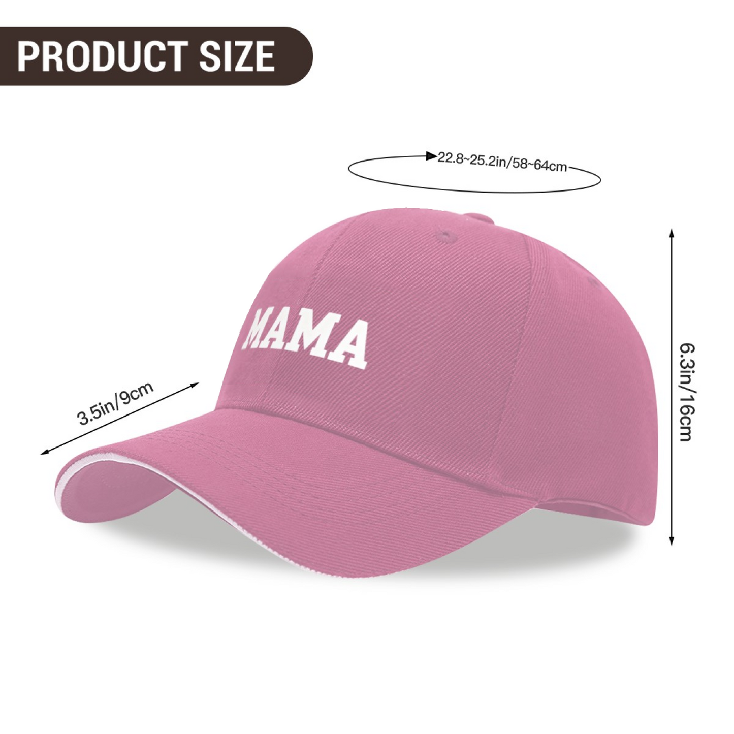 Vintage Bold MAMA Letter Pink Sandwich Baseball Cap, Mom Gift Casual Hat