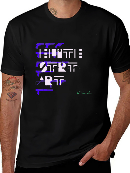 Edgy Hustle Start Art Graphic Tee - Black