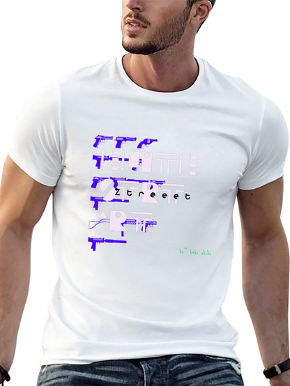 Edgy Hustle Start Art Graphic Tee - Black