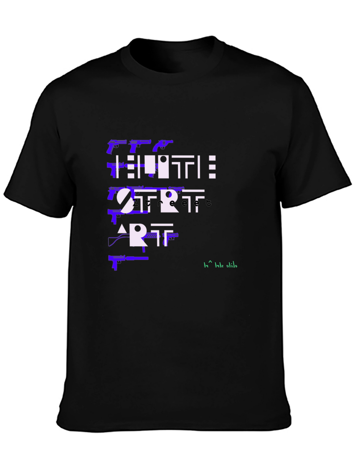 Edgy Hustle Start Art Graphic Tee - Black