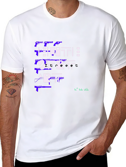 Edgy Hustle Start Art Graphic Tee - Black