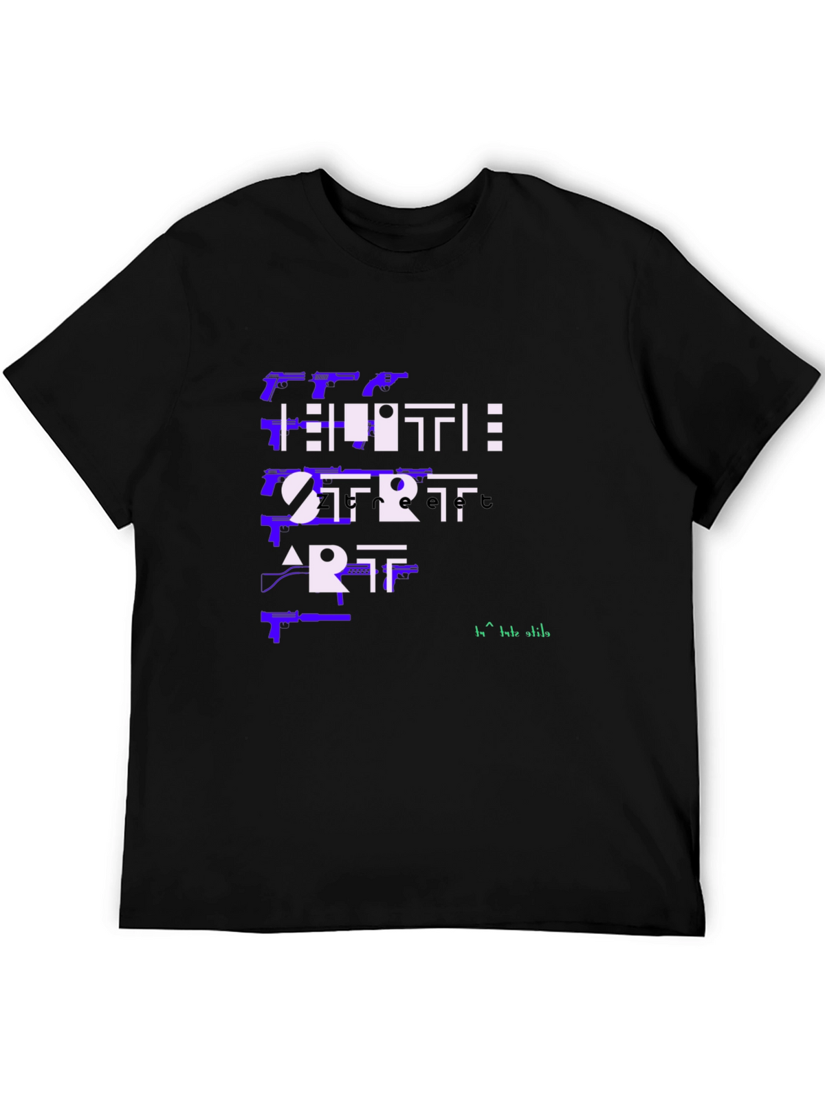 Edgy Hustle Start Art Graphic Tee - Black