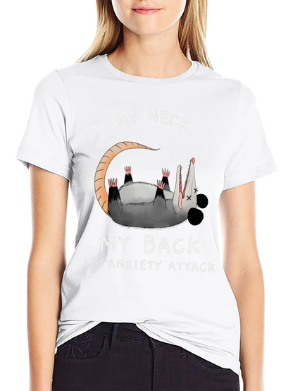 Anxiety Attack Opossum Graphic Tee - Funny & Relatable!