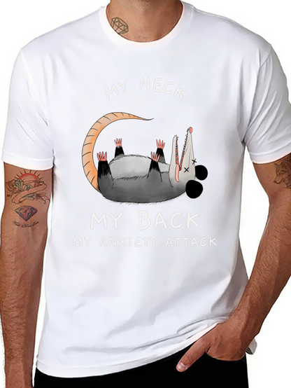 Anxiety Attack Opossum Graphic Tee - Funny & Relatable!