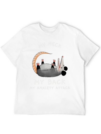 Anxiety Attack Opossum Graphic Tee - Funny & Relatable!