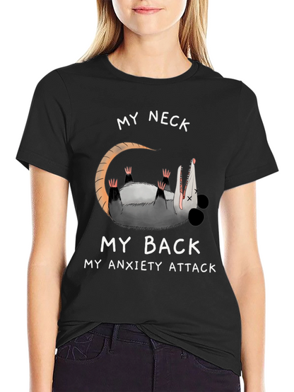 Anxiety Attack Opossum Graphic Tee - Funny & Relatable!