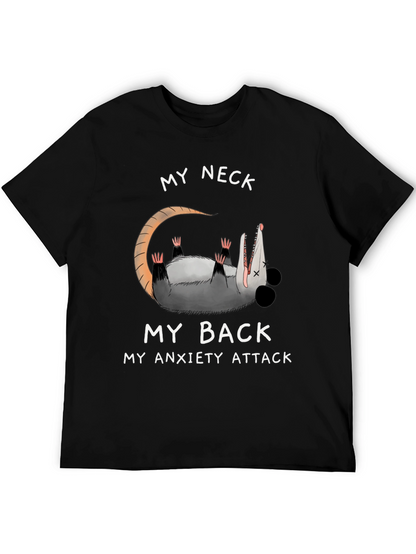 Anxiety Attack Opossum Graphic Tee - Funny & Relatable!