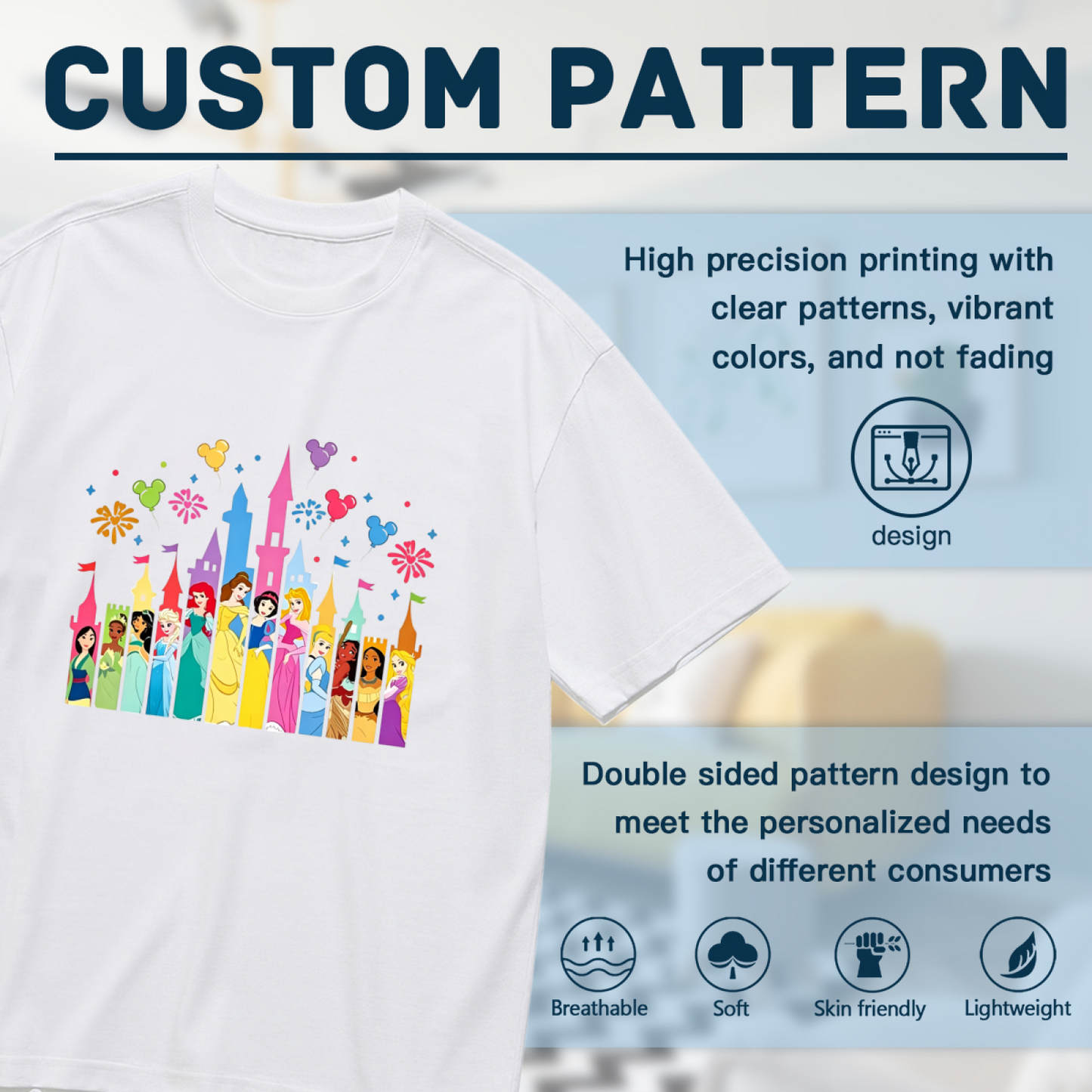 Magical Disney Princess Castle Fireworks Plus Size Women T-Shirt
