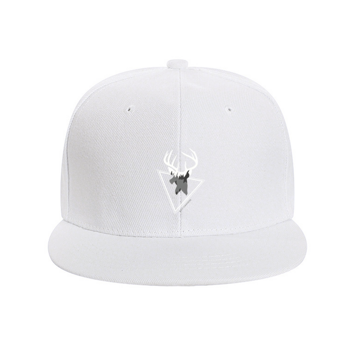 Wild Deer Triangle Graphic Blue Flat Brim Snapback Sun Hat