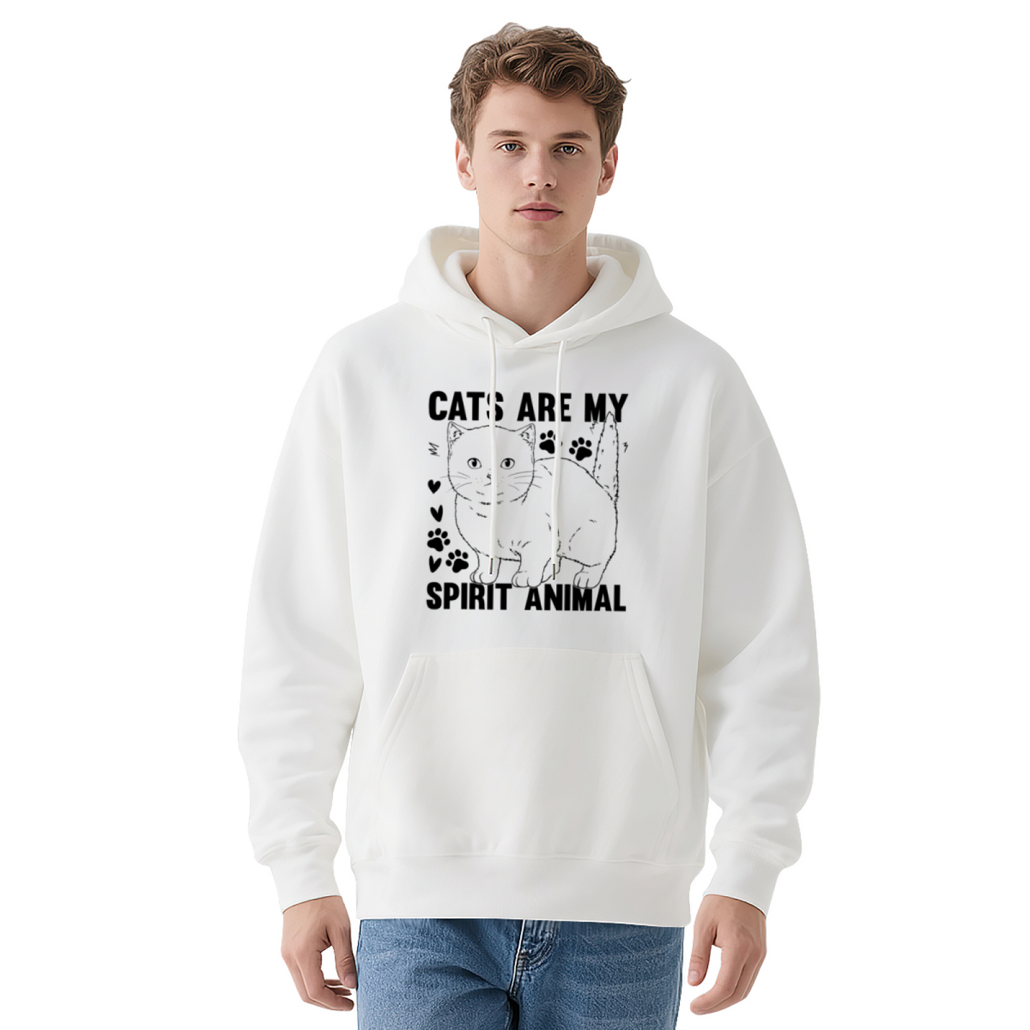 Colorful Cat Lover Hoodie: Cats Are My Spirit Animal, Cozy Style