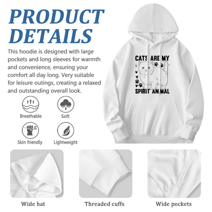 Colorful Cat Lover Hoodie: Cats Are My Spirit Animal, Cozy Style