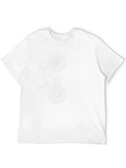Black T-Shirt with White Bicycle Graphic