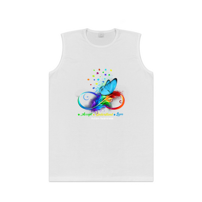 Rainbow Feather Butterfly Autism Awareness Acceptance Tank