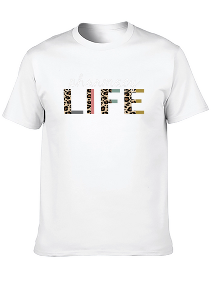 Pharmacy Life Graphic Tee Leopard Print