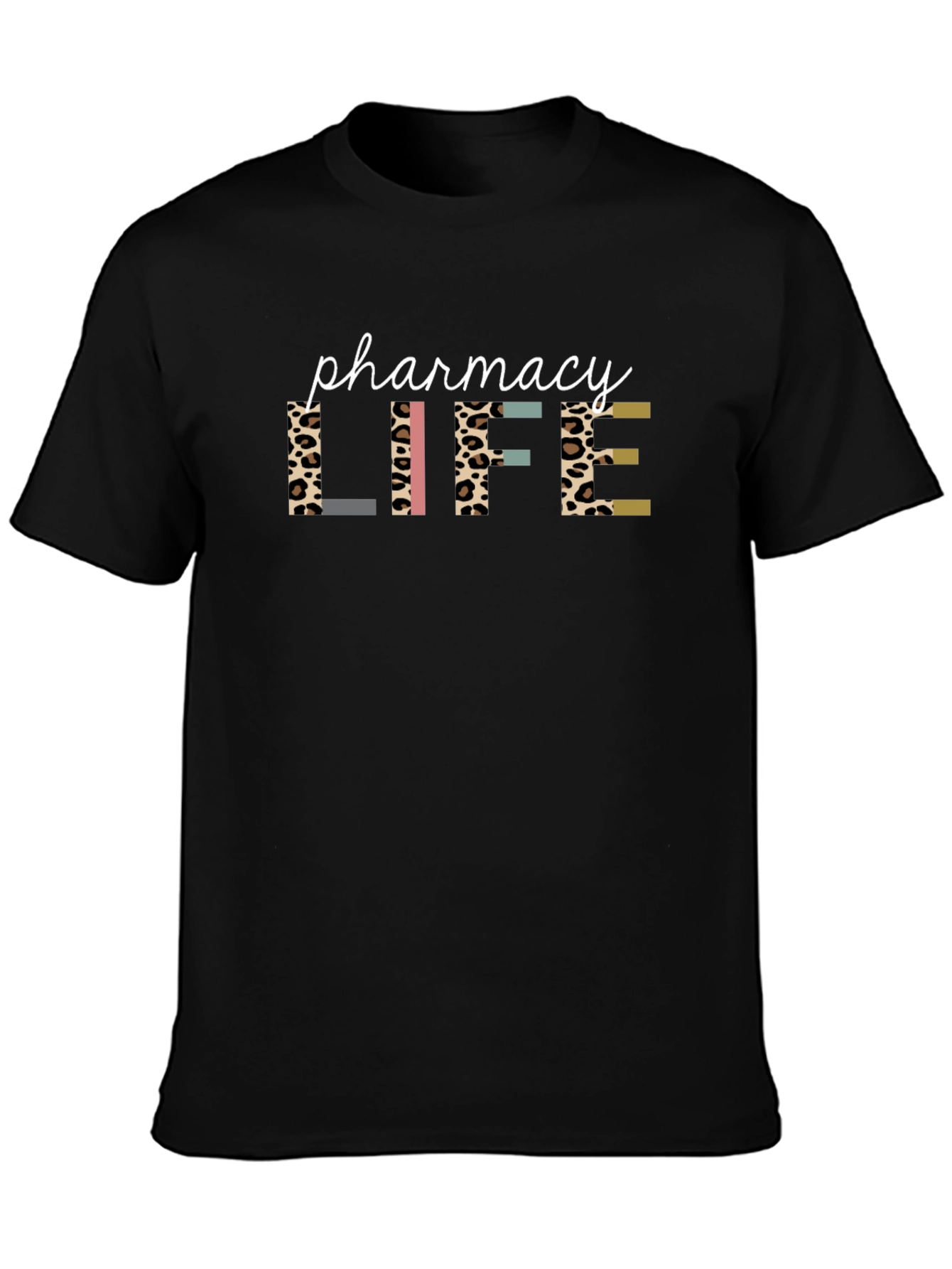 Pharmacy Life Graphic Tee Leopard Print