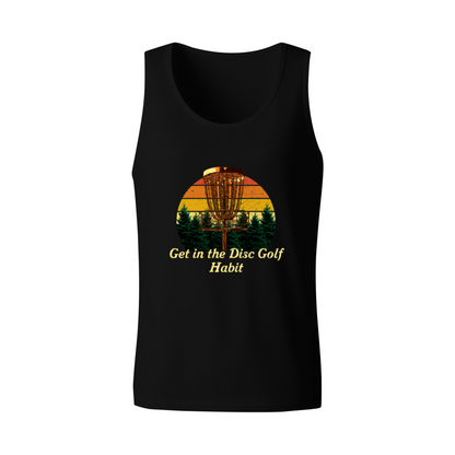 Vintage Sunset Disc Golf Basket Outdoor Sport Men Tank