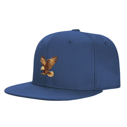 Vintage Flying Eagle Graphic Blue Flat Visor Sun Cap