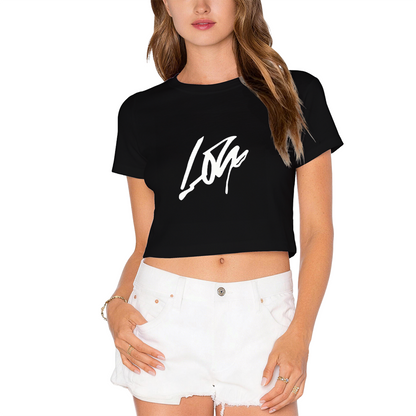 Minimal Lone Signature Fresh Lime Green Crop Top