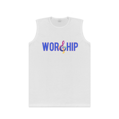 Worship Treble Clef Music Faith Mens Sleeveless Vest