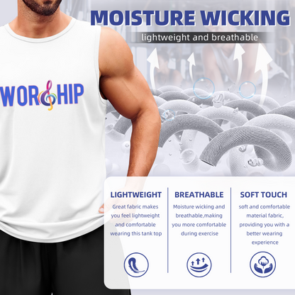 Worship Treble Clef Music Faith Mens Sleeveless Vest