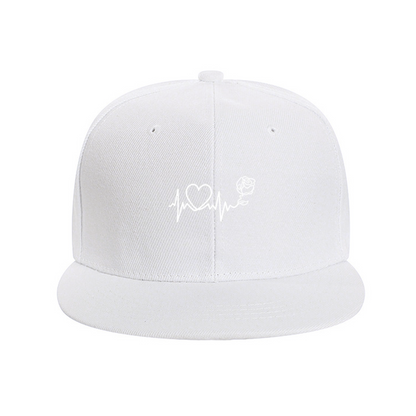 Romantic Heartbeat Rose Line Art Red Love Flat Sun Hat