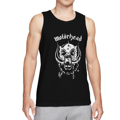 Distressed Motorhead Skull Rock Band Sleeveless Tank