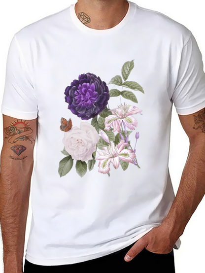 Floral Print Black T-Shirt