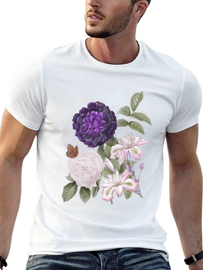 Floral Print Black T-Shirt