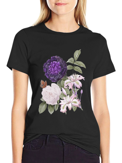 Floral Print Black T-Shirt