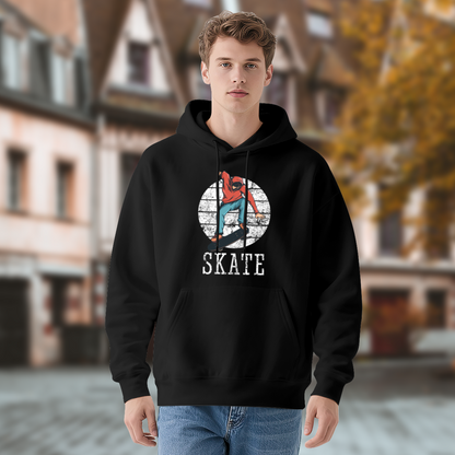Vintage Skateboard Distressed Hoodie, All Day Soft Comfort
