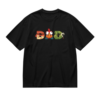 Cute Cartoon Chicken DAD Father¡¯s Day Fun Plus Size Women Printed T-Shirt