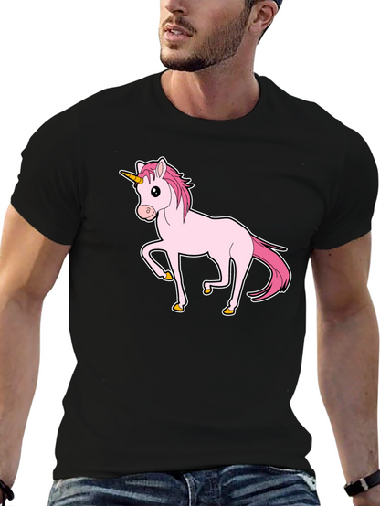 Unicorn Graphic Print T-Shirt - Black