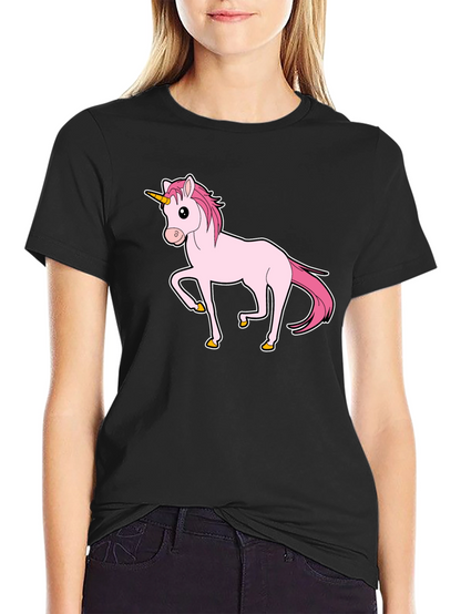 Unicorn Graphic Print T-Shirt - Black