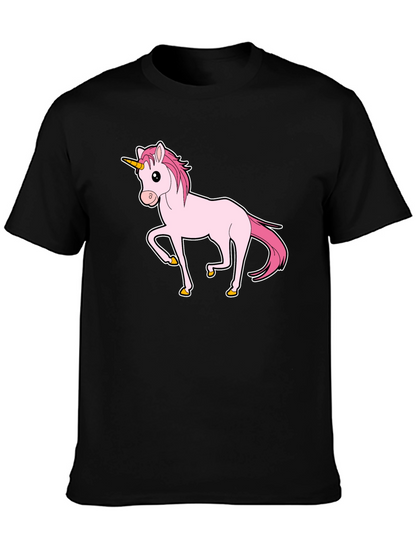 Unicorn Graphic Print T-Shirt - Black