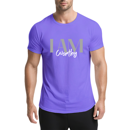 I Am Worthy Positive Affirmation Tee, Soft Inspirational Daily Casual Top For Women